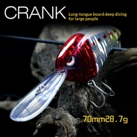 Leurre de pêche en mer pour eaux profondes, ABS, type crankbait, 70mm 28g, flottant et coulant 0-3m, lancer longue distance, profondeur 3m, pour bar.