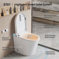 Articles sanitaires en céramique, bidet automatique, toilette avec capteur de chasse d'eau, WC électrique, salle de bain, toilette intelligente avec télécommande