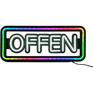 German OFFEN Neon <b>LED</b> shop window open decoration light USB powered ambient light street indicator light luminous <b>letters</b> 5V - Product Image 6