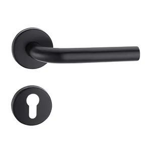 中国制造优质不锈钢黑色哑光现代杠杆门把手门锁门把手