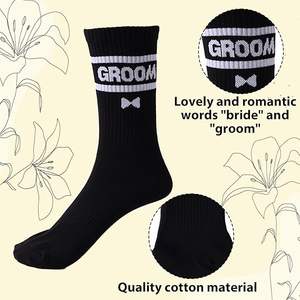 Funny Bridal Couple <strong>Socks</strong> <strong>Bride</strong> Groom Matching Set Novelty Wedding Party Gift with Diamond Bow Tie Pattern Cute Engagement <strong>Socks</strong> - Product Image 6