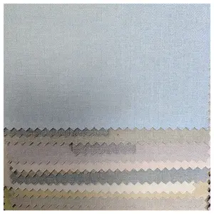 Modern 100% Polyester Linen Curtain Fabrics Plain Woven Coated for Room Darkening Blackout Stock Lot with Packing Roll