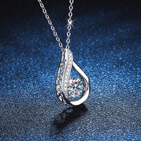 Collier pendentif en argent plaqué or, style classique, en argent sterling S925, avec moissanite, pour cadeau de fiançailles