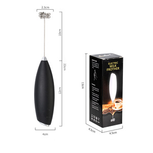 Mousseur à lait électrique portatif noir en acier inoxydable 304 et matériau PP pour la préparation du café à domicile - Product Image 2