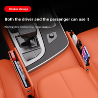 Organisateur de rangement pour l'espace entre les sièges de voiture en cuir PU avec porte-gobelet et poche latérale pour accessoires intérieurs de voiture, pochette pour console auto