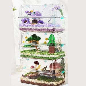 Casa Grande para Hámsteres, de Plástico PET, Rectangular, Transparente, con Accesorios para Cobayas, Animales Pequeños y Erizos - Product Image 4