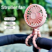 Ventilateur portable multifonctionnel pour poussette, mini ventilateur portable à chargement USB, support pieuvre, style variable avec