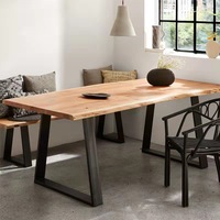 Banc de restaurant industriel personnalisé en fonte et acier, meubles de salle à manger et de café, pieds de table en métal pour table