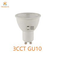 Foco LED SMD Empotrable Antideslumbrante de 5W, Casquillo MR16/GU10/GU5.3, 3CCT Ajustable, PBT+Aluminio, Luminaria para el Hogar