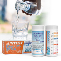 Bandelettes de test d'eau 8 en 1 pour piscine, aquarium, spa : pH, chlore, dureté, nitrate, nitrite, sulfate de zinc, sel