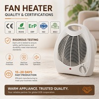 Ventilateur Chauffant Portable avec Thermostat, Chauffage d'Appoint 3 Modes Chaud/Froid 2000W, Protection Contre la Surchauffe, Ignifuge, CE ROHS ERP, Maison et Bureau