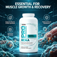BCAA OEM 1800mg en gélules molles, mélange de Leucine, Isoleucine, Valine, complément alimentaire pour adultes, apportant de l'énergie, 240 unités