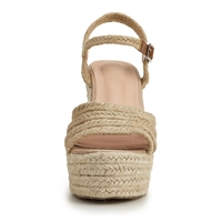 Sandales à talons hauts tendance à l'européenne, sandales ouvertes pour femmes, sandales compensées en espadrille plateforme d'été
