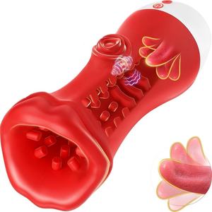 Masturbador Masculino, Brinquedos Sexuais para Homens, 360 ° Massageador Oral Macio Granular com 9 Modos de Vibração e Lambida de Língua - Product Image 1