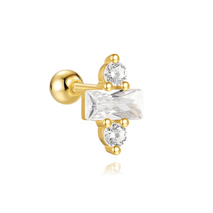 Pendiente de bola irregular exquisito de plata 925 con baño de oro de 18K de Canner, de moda para mujer - Product Image 1