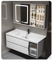 Ensemble de meuble de salle de bain moderne et simple avec armoire LED, bois massif, toilette en céramique, lavabo tout-en-un, étanche, table à laver le visage