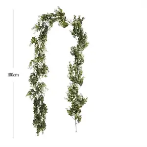 EG-J107 180Cm Kunstmatige Eucalyptusbladeren Faux Groen Slinger Met Voor Bruiloftsboog Feestdecor