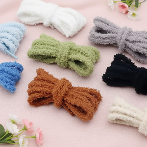 Lacets ronds en peluche épais de 7 mm, doux et moelleux, nouvelles couleurs, lacets polyvalents pour baskets et bottes, vente en gros - Product Image 2