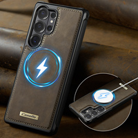 Coque de téléphone magnétique pour Samsung S26 Ultra avec chargement sans fil, effet givré, simili cuir, compatible Galaxy S25 Plus S24 S23 S22 A17 A57 A56 A16