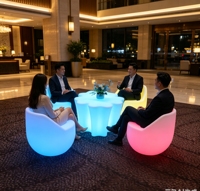 Ensemble de chaises de bar commerciales modernes, écologiques, durables, à LED changeantes de couleur, lumineuses, imperméables, pour décoration de fête en extérieur, salle de sport et hôtel