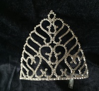 Maßgefertigte Sterling Silber Legierung Diamant Strass Hochzeit Jubiläum Verlobung Miss World Pageant Kronen