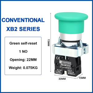 Bouton poussoir à tête de champignon XB2 22MM XB2-BC31C/BC42 à réinitialisation automatique 1NO/1NC - Product Image 5