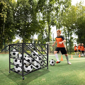 JH-Mech 맞춤형 실내 농구공 랙 후크 포함 접이식 잠금 가능 1mm 두께 야외 스포츠 금속 공 보관 카트 - Product Image 2