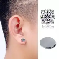 Magnetic Zircon Stud Earrings for Boys
