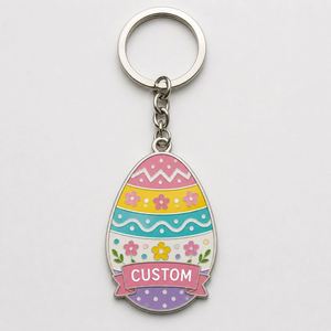 Porte-clés personnalisés de haute qualité du fabricant, design œuf de Pâques et lapin, pour fêtes et festivals, souvenir décoratif - Product Image 2
