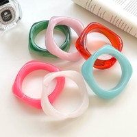 Brazalete Geométrico de Resina Ámbar Estilo Vintage Europeo y Americano para Mujer, Brazalete Ancho y Grueso, Joyería para Regalo de Fiesta