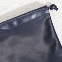 Pochette de maquillage de luxe en cuir Pu avec logo personnalisé sac de rangement étanche en cuir pour pinceaux cosmétiques avec cordon de serrage et poussière