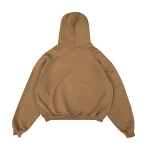 High Quality French Terry Drop Shoulder Oversized Mens <b>Hoodie</b> Custom Logo Full Zip 100% Cotton Heavyweight Men's Hoodies - Product Image 2