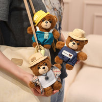 Porte-clés Ours en Peluche Mignon avec Lunettes, Tenue Personnalisée, Breloque de Sac en Peluche Douce, Pendentif Ours en Peluche pour Sac à Dos, Décoration de Sac, Cadeau