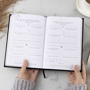 English Self-Care Plan <b>Book</b> Daily Meditation Diary Self-Filling <b>Date</b> Phnom Penh Hardcover Fabric Planner - Product Image 3