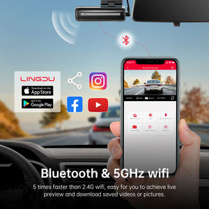 LINGDU LD06 Sony415 Dashcam 5K com 5G WiFi Controle de Voz GPS Integrado 24H Monitor de Estacionamento <span class=keywords><strong>Bluetooth</strong></span> 4K Frente e Traseira Dash Cam - Product Image 4