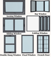 Ventanas Abatibles de Doble Acristalamiento Modernas de Alta Calidad, Certificadas por Energy Star, Resistentes al Fuego, Aprobadas por la CE, Seguras y Duraderas