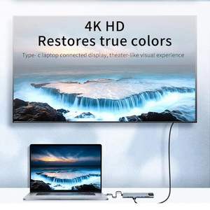 Adattatore multifunzione 4K <span class=keywords><strong>8</strong></span> in 1 USB tipo C a HD RJ45 Gigabit adattatore <span class=keywords><strong>Ethernet</strong></span> USB 3.0 <span class=keywords><strong>Hub</strong></span> Docking Station con lettore di schede PD - Product Image 5