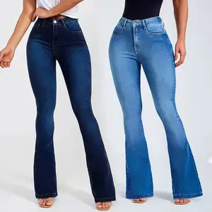 2024 Populaire Denim Jeans-Toptrends Kruisen De Hoge Taille Nauwsluitende Stretchjeans Voor Dames