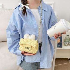 Sac bandoulière mignon pour enfants avec nœud papillon, petit sac rose portable pour tenues quotidiennes - Product Image 4