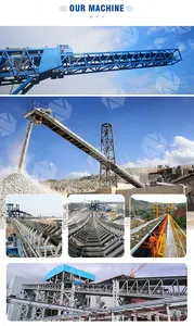 Customized Coal Ash Conveying Belt Conveyor Concrete Plant Gravel Belt Conveyor With Feeding Hopper