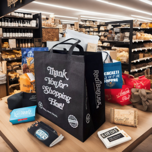 Fabricant de sacs à provisions en plastique T-shirt étanche à l'humidité personnalisés avec poignée d'épicerie pour les expositions de supermarché - Product Image 1