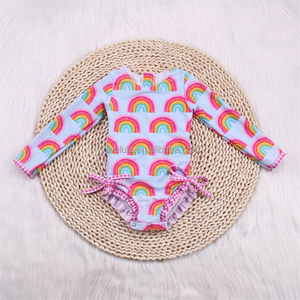 Maillot de bain deux pièces pour filles impression arc-en-ciel maillot de bain d'été pour bébé <span class=keywords><strong>avec</strong></span> doublure - Product Image 5