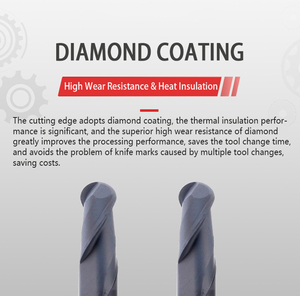 Frese per fresatura in <span class=keywords><strong>Zirconia</strong></span> con rivestimento diamantato adatte per tagliare frese dentali a camma in <span class=keywords><strong>Zirconia</strong></span> - Product Image 2