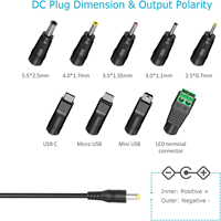 Adaptateur secteur USB-C 5V 2A 10W avec 9 embouts pour appareils électroniques domestiques, décodeur TV, routeur, mini-ventilateur, bande LED, haut-parleur
