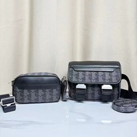 Bolso de Hombro Mini para Hombre de PU con Estampado Geométrico en L, Estilo Ejecutivo, con Bolsa Pequeña Desmontable y Estampado a Juego, para Negocios