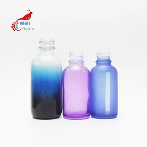 Glass Bottles For Essential Oils 30ml Square Purple Glass Dropper Spray Perfume Bottle For Essential Oil Skin Care Oil Serum GB-138B