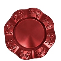 Assiette de présentation PP style européen, luxe léger, vintage, avec nœud, pour décoration de mariage, hôtel et fête