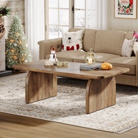 Table basse rectangulaire Tribesigns, table de salon rectangulaire en bois de 47 pouces, table d'appoint de style farmhouse avec base robuste