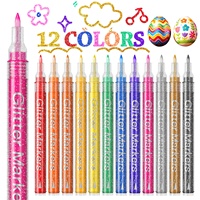 FLYSEA 12 stylos à peinture pailletée pour marquage sur verre - Pointe extra-fine