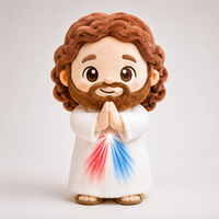 Peluche personnalisée OEM ODM sur le thème de la Bible, figurine religieuse brodée, jouet en peluche Chibi, cadeau chrétien